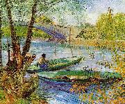 Vincent Van Gogh Fishing in the Spring oil painting on canvas